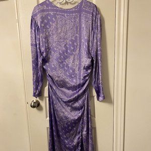 Silk Bandana-Print Midi Dress